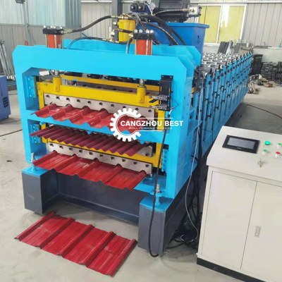 hydraulische Presse-dreifache Schicht 15m/Min Automatic Roll Forming Machine für die Überdachung der Platte