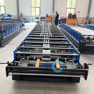 Plc-Steuerung Automatisches Schneiden Ppgi-Stahl Hochrippen-Dachblech-Kaltrollenformmaschine für Simbabwe