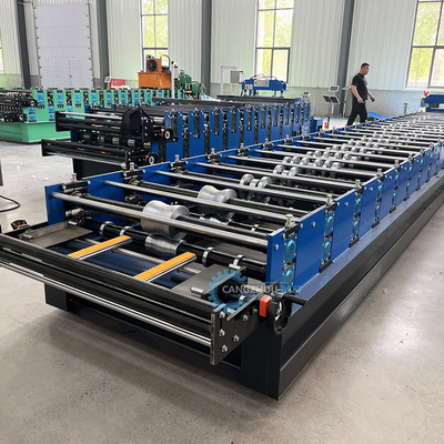 Plc-Steuerung Automatisches Schneiden Ppgi-Stahl Hochrippen-Dachblech-Kaltrollenformmaschine für Simbabwe