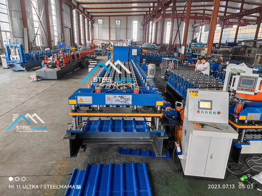 45# Stahlrolle Hydraulisches Schneiden Dachblech Rollformmaschine mit 5,5 kW