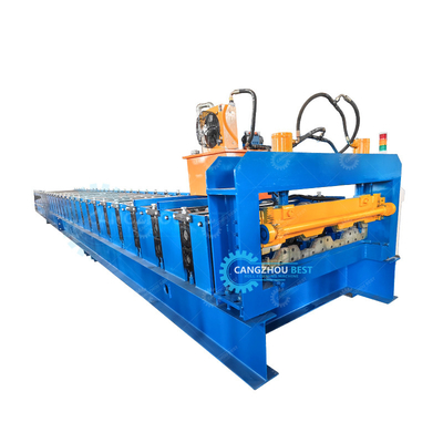 Hydrauische Schneidmaschine zur Herstellung von Deckplatten und Bodenrollen