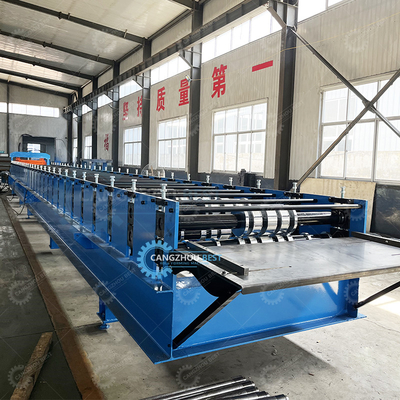 Galvanisierte Fliegende Schneider Non Stop 20m/min Decking Boden Stahlblech Rollen Formierung Maschine