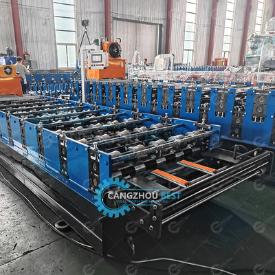 1000 mm Touchscreen Metalldachblech Rollenformmaschine Plc Steuerung