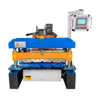 1000 mm Touchscreen Metalldachblech Rollenformmaschine Plc Steuerung