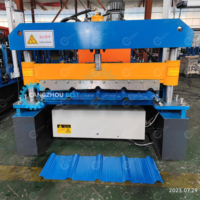 1000 mm Touchscreen Metalldachblech Rollenformmaschine Plc Steuerung