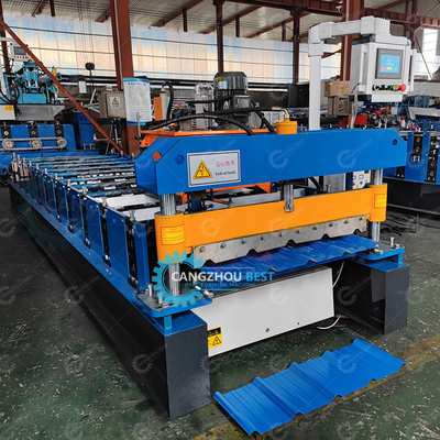 1000 mm Touchscreen Metalldachblech Rollenformmaschine Plc Steuerung