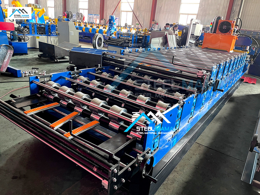 PLC-gesteuerte Doppelprofil-Dachplatten-Rollformmaschine für die Produktion
