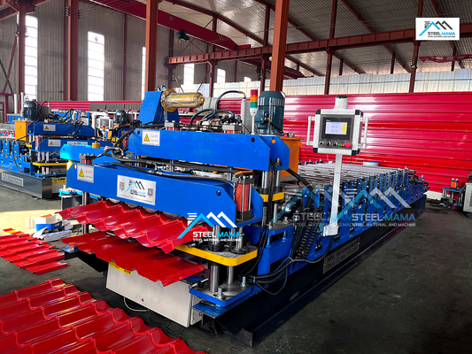 PLC-gesteuerte Doppelprofil-Dachplatten-Rollformmaschine für die Produktion