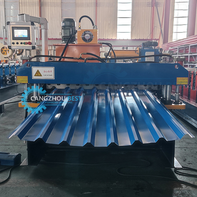 Hydraulische automatische abgeschnittene Dachplattenrollenformmaschine