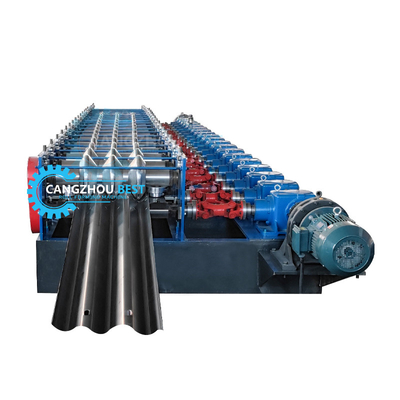 Stahldicke 4 mm Eisen Schnellwechsel 2&amp;3 Wellen Crash Barrier Roll Forming Machine