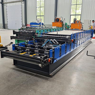 Hydraulikkraft 5,5 kW Farbbedeckung Doppelschicht IBR Wellfliesen Rollformmaschine