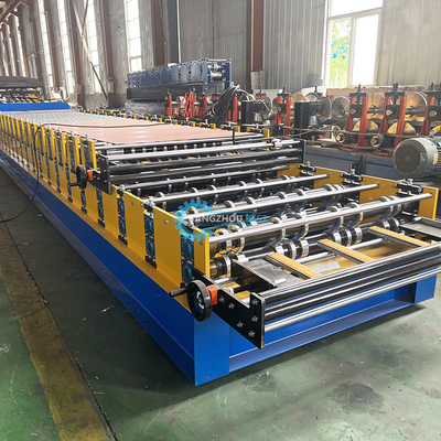 Full Auto Hydraulic Power 4kw Zwei-Schicht-Gewürbelte Dachfliesen Rollen Formierung Maschine