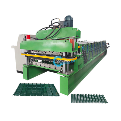Geschwindigkeitsstabile automatische PPGI Ridge Cap Roll Formmaschine mit 15-16 Stationen