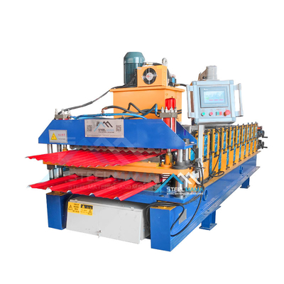 Doppelschicht Stahldachrollenformmaschine mit 5,5 KW Leistung und 15-16 Stationen