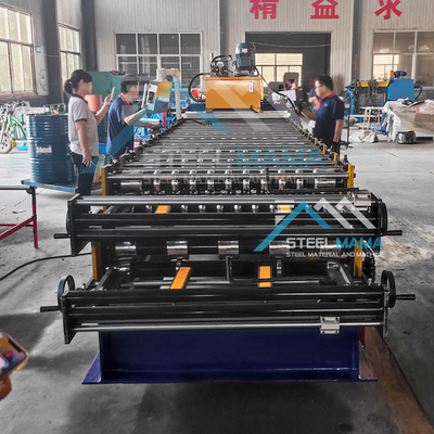 Doppelschicht Stahldachrollenformmaschine mit 5,5 KW Leistung und 15-16 Stationen