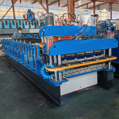 Delta PLC automatische Steuerung Zwei-Schicht-Dach-Blatt Roll Formmaschine