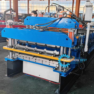 Delta PLC automatische Steuerung Zwei-Schicht-Dach-Blatt Roll Formmaschine