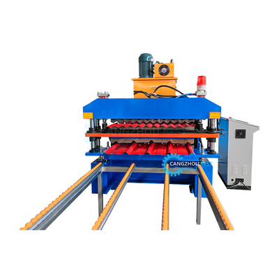 Doppelschicht-Metall-Dachblech-Zwei-Profil-In-One-Roll-Formmaschine 5,5 Kw Leistung