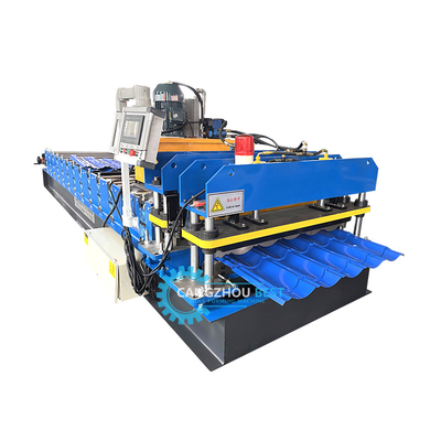 Farbstahl 3kw Servomotor Hochgeschwindigkeits-Zee Roofing Q Tile Roll Forming Machine