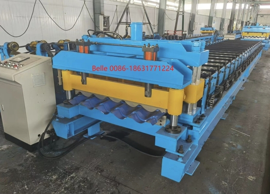 3.5T Metalldachfliesen Rollformmaschine mit 9-11 Reihen Roller Cr12 Schneidemesser