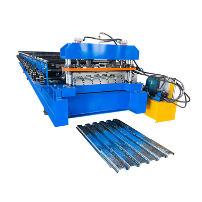 1250 mm Breite Bodendeck Rollenformmaschine mit verstellbarer Schneidlänge und hydraulischer Schneidart