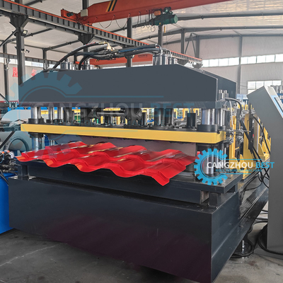 Hydraulisches Schneiden Trapez-Schritt-Fliesen-Rollformmaschine
