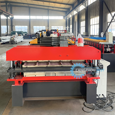USA Design PLC-Steuerung Automatisches Schneiden Doppelschicht-Dachblech-Rollformmaschine