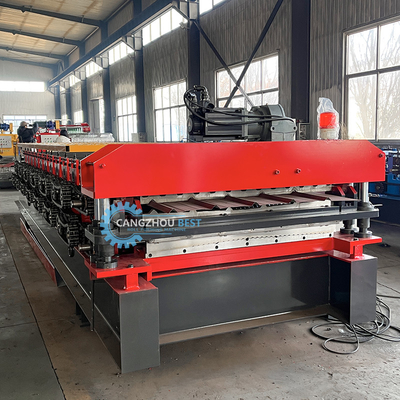 Automatisch gesteuerte Stahlprofil-Doppelschicht-Dachplatten-Rollformmaschine