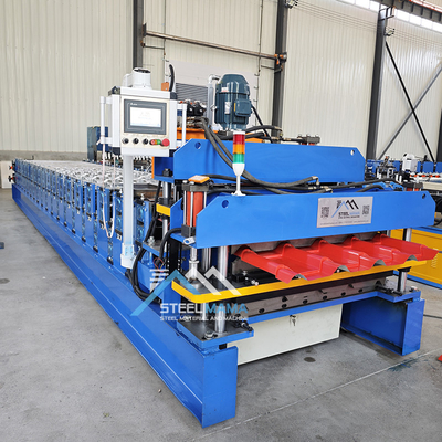 Stahlfliesen-Doppelschicht-Rollformmaschine Delta PLC