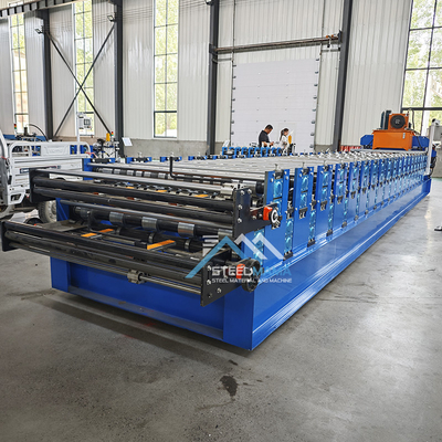 Stahlfliesen-Doppelschicht-Rollformmaschine Delta PLC