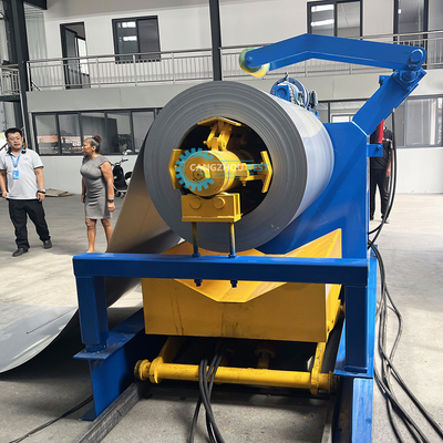 Stahlfliesen Delta PLC-Steuerung Doppelschicht Rollformmaschine für 0,25-0,6 mm Materialdicke