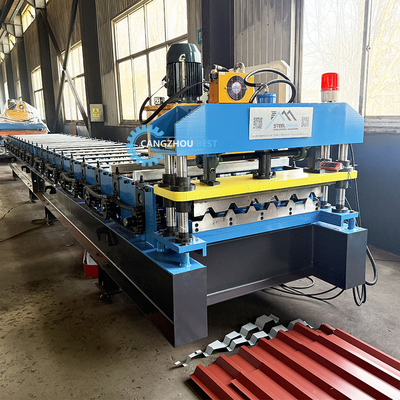 0.3-0.8 mm Ibr Metalldachrollenformmaschine mit Steuerung durch PLC-Steuerungssystem