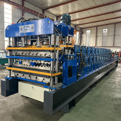 Delta-Inverter Drei-Schicht-Dach-Stahl-Profil-Rollformmaschine für 0,25-0,6 mm Materialdicke