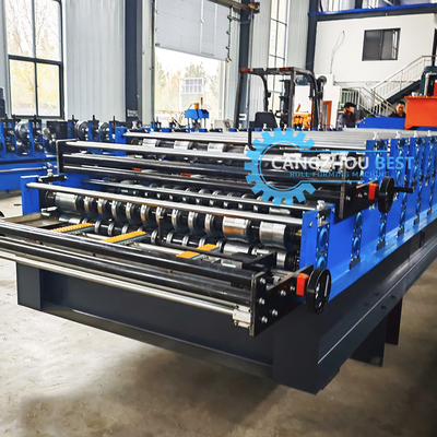 Profil aus Stahl Anpassungsbreite Doppelschichtformmaschine für 0,25-0,6 mm Materialdicke