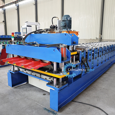 angepasste Breite Doppelschicht Rollenformmaschine 8-12m/Min Schnelle Geschwindigkeit