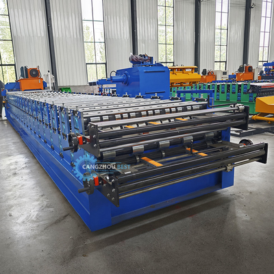 angepasste Breite Doppelschicht Rollenformmaschine 8-12m/Min Schnelle Geschwindigkeit