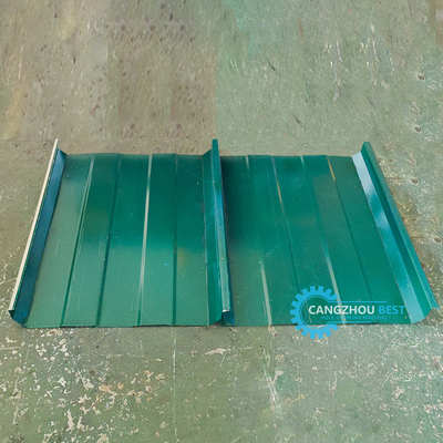 Hydraulisch abgeschnittenes galvanisiertes Stahlprofil Portable Kr18 Standing Seam Roof Roll Forming Machine
