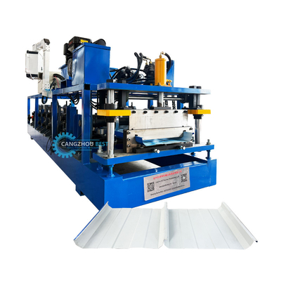 Customzied Portable Kr18 Standing Seam Roof Sheet Roll Forming Machine mit automatischem Nähgerät