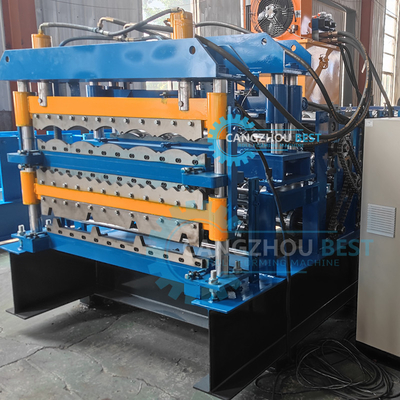 Chile Beliebte Zee-Fliesen-Wellenmaschine Tr4 Drei-Schicht-Dachblech-Rollformmaschine