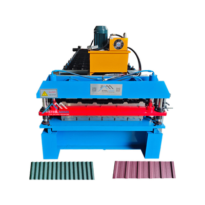 PPGI-Rohstoff Doppelschicht-Rollformmaschine mit 3 kW Hauptmotorleistung Delta-Inverter