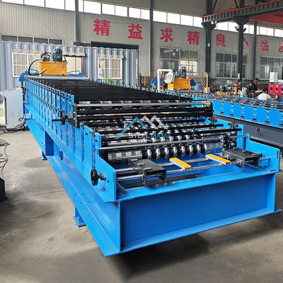 PPGI-Rohstoff Doppelschicht-Rollformmaschine mit 3 kW Hauptmotorleistung Delta-Inverter