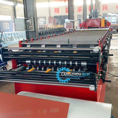 Euro-Fliesen-Dachplatten-Rollformmaschine 0,4-0,6 mm Stahl