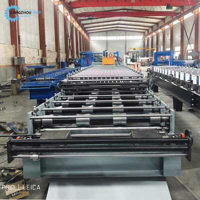 Automatische 2-in-1-Maschine zur Herstellung von Metalldachblechen mit Doppelprofil-Rollformer