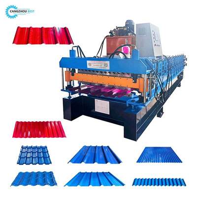 Doppelschicht-Rollformmaschine für Dach- und Wandpaneele Multifunktionale Doppelschicht-Farbstahlformmaschine