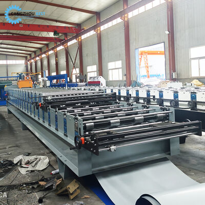 Peru Popular Color Steel Double Layer Tr4&988 Profile Making Roll Forming Maschine für die Herstellung von Profilen