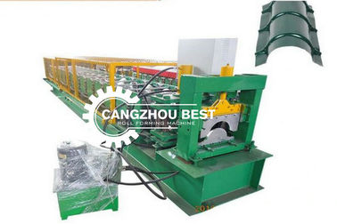 Farbstahlblech-PLC-Steuerung Dachfliesen Roll Top Ridge Cap Roll Formmaschine